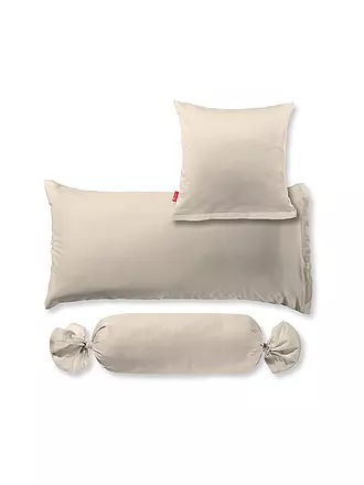 FLEURESSE | Satin-Kissenbezug "Royal Uni" 2-er 40x40cm (Anthrazit) | beige